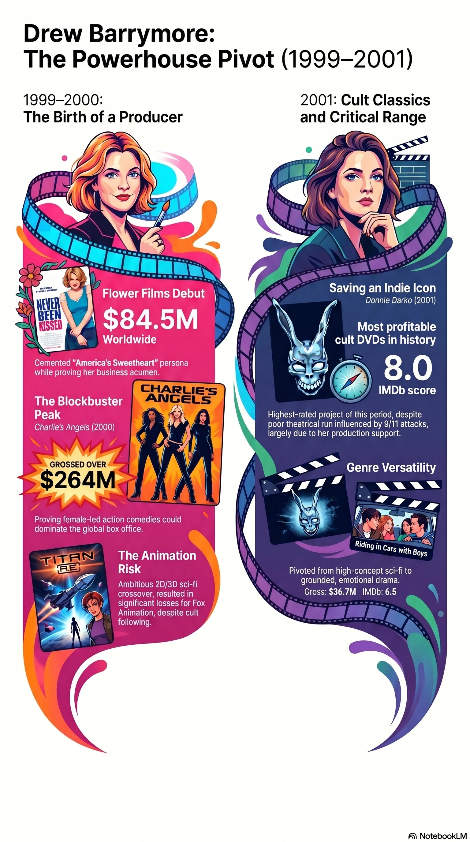 Drew Barrymore (2000) - career infographic