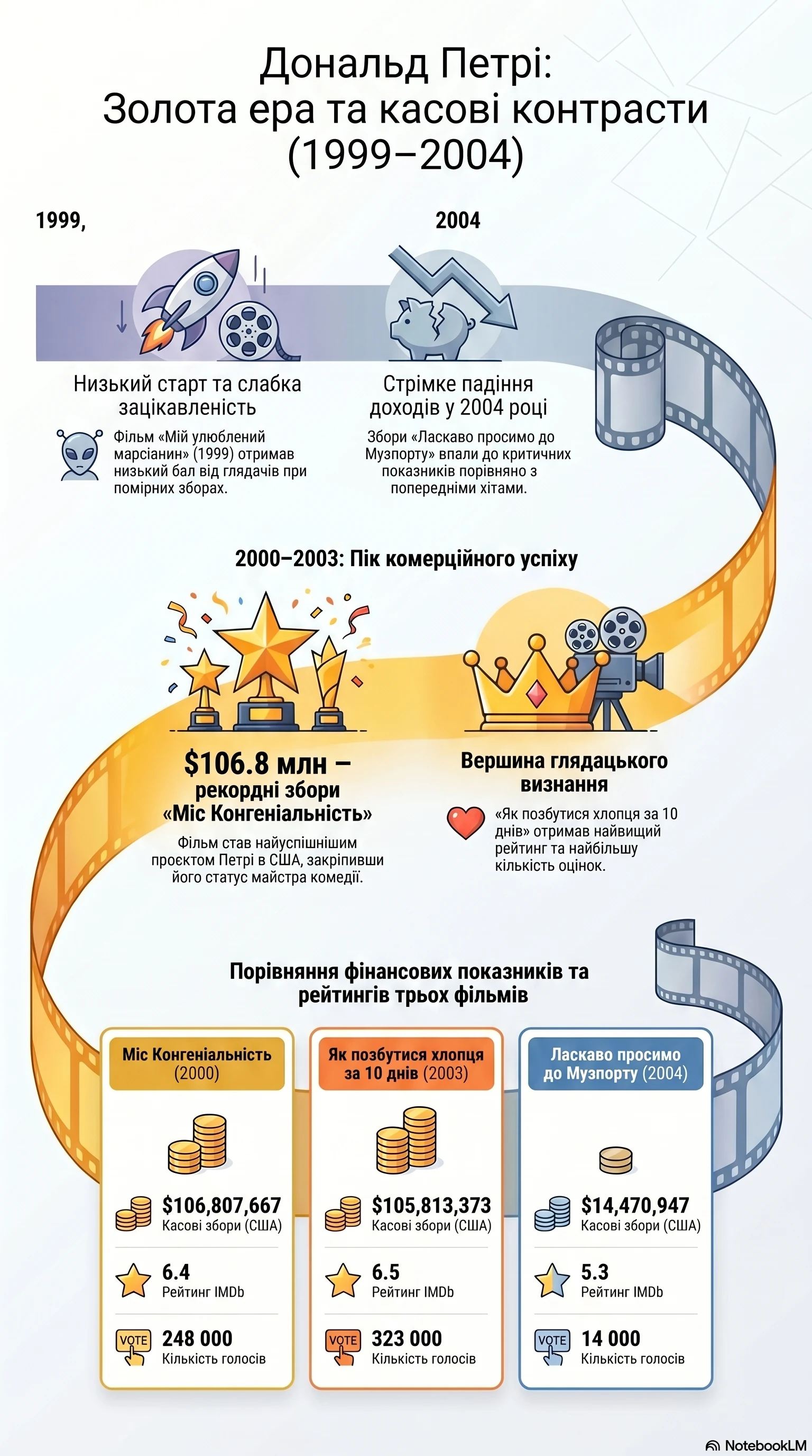 Дональд Петрі (2000) - інфографіка кар'єри