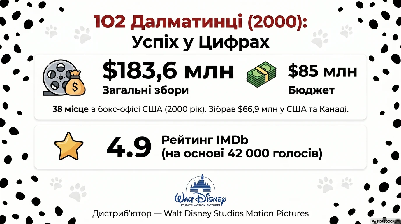102 далматинці (2000) — Оцінки глядачів та касові збори