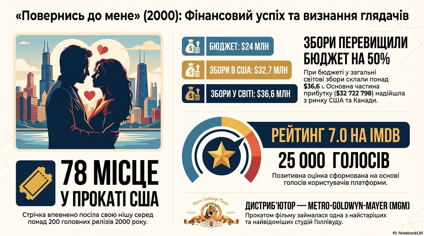 Повернись до мене (2000) — Оцінки глядачів та касові збори