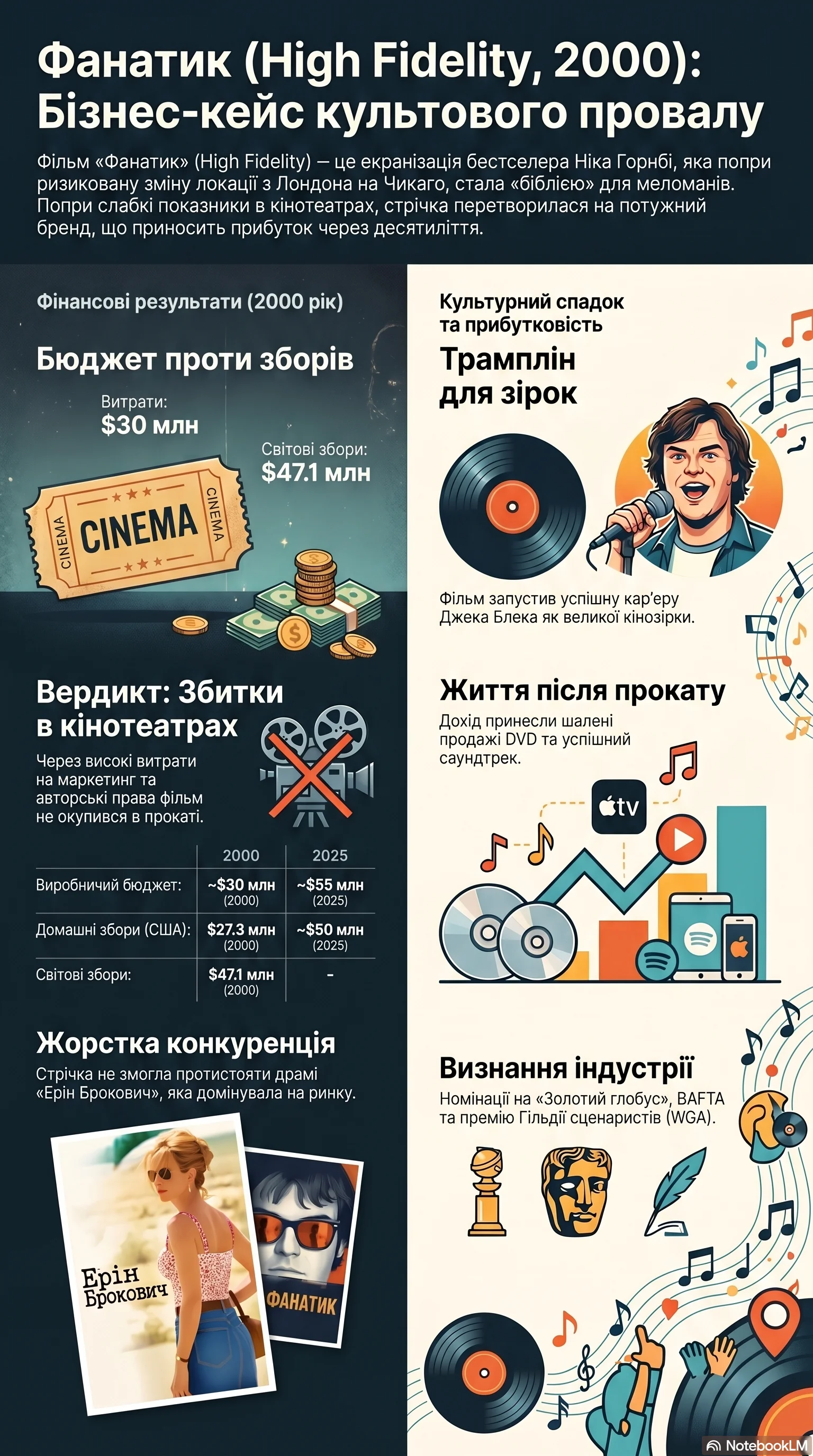 Фанатик (2000) — Інфографіка фільму