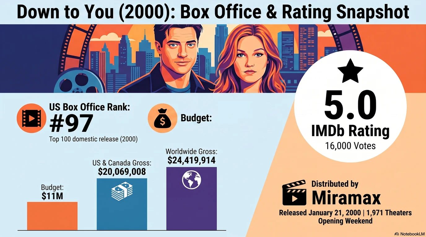 Down to You (2000) — Audience Ratings and Box Office