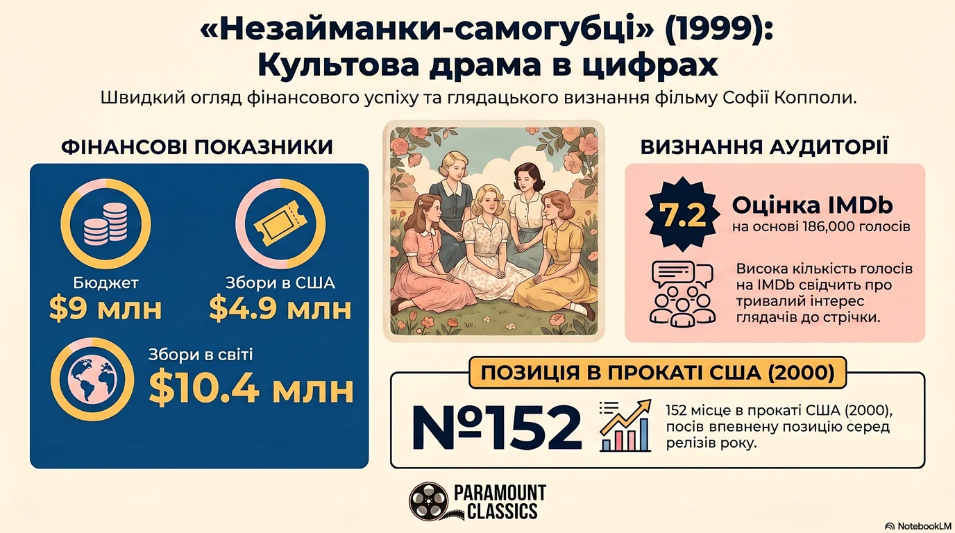 Незайманки-самогубці (2000) — Оцінки глядачів та касові збори