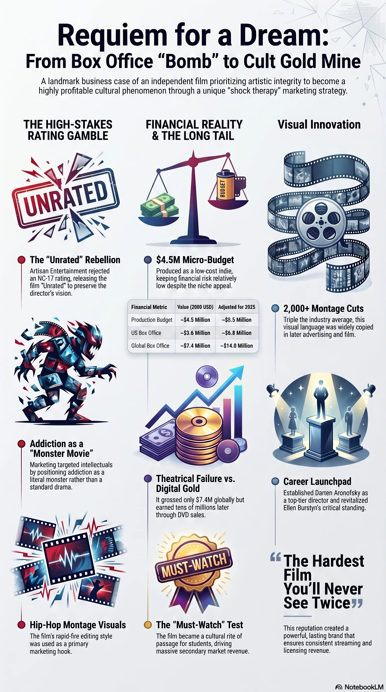 Requiem for a Dream (2000) — Movie Infographic