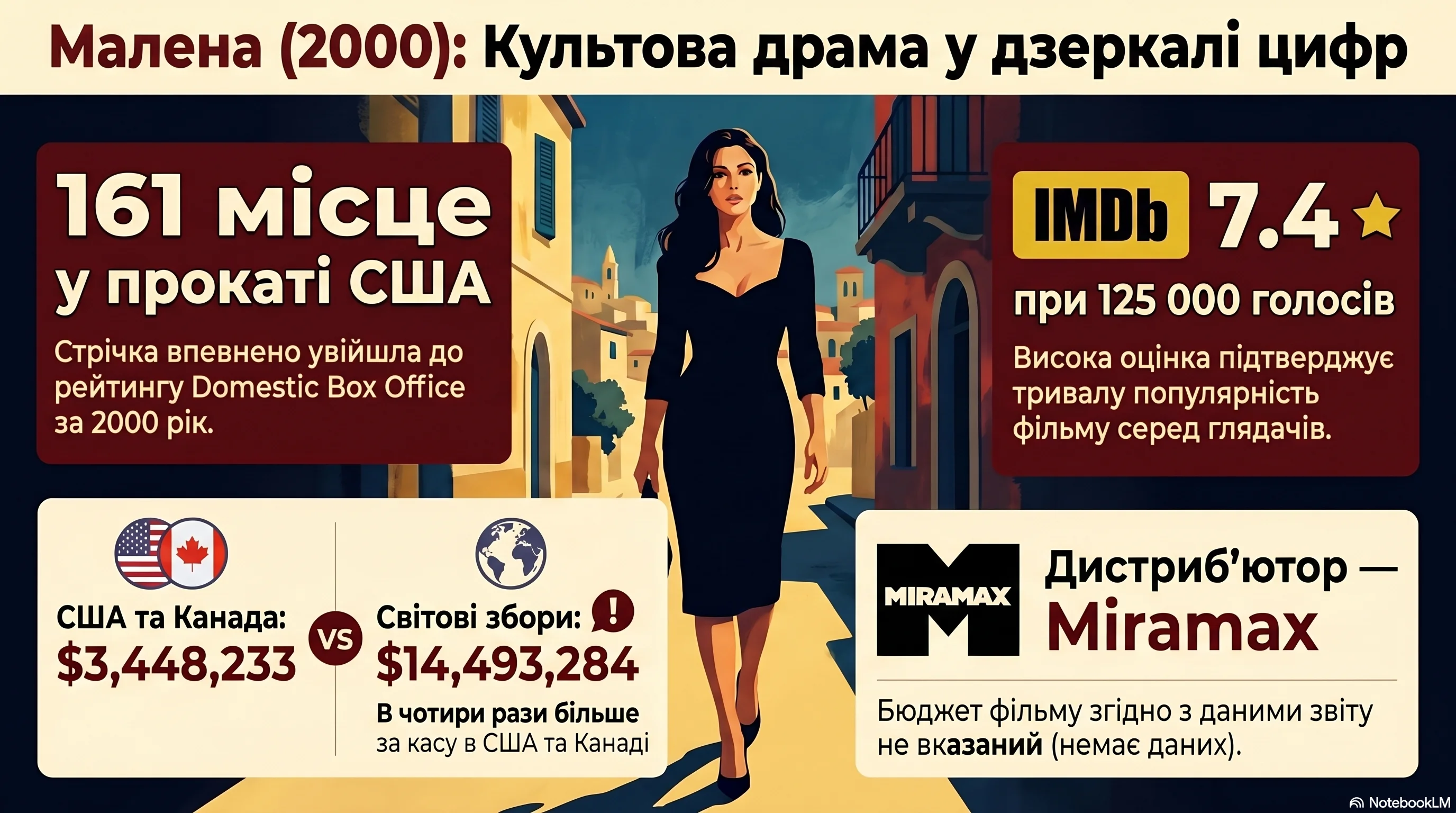 Малена (2000) — Оцінки глядачів та касові збори