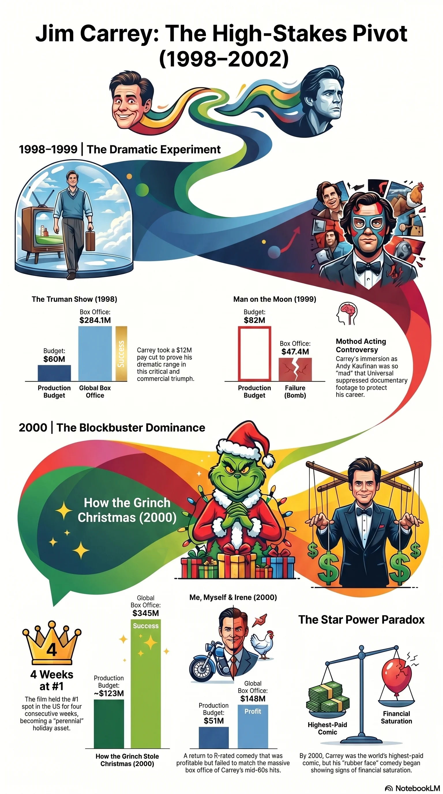 Jim Carrey (2000) - career infographic