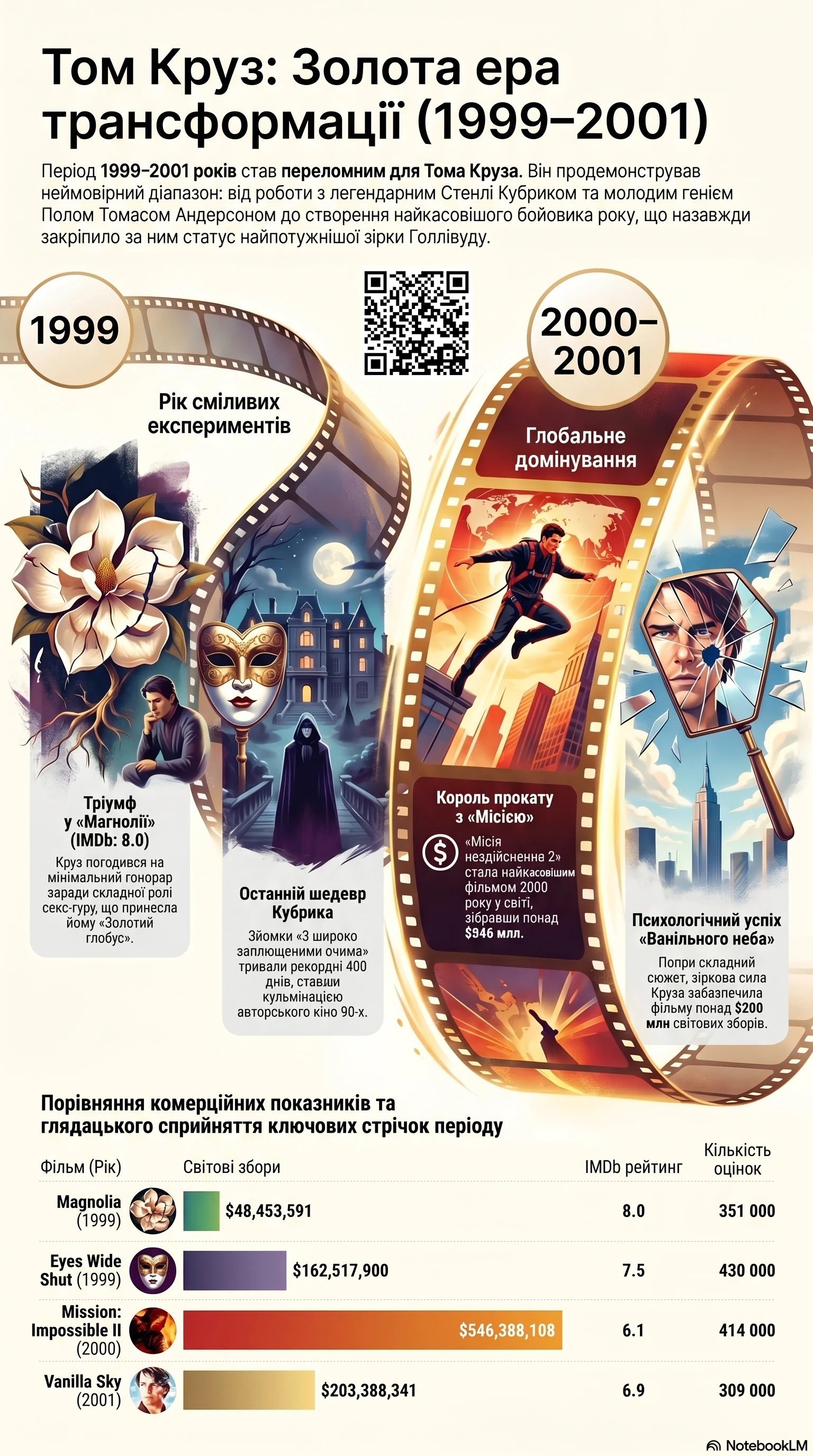Том Круз (2000) - інфографіка кар'єри