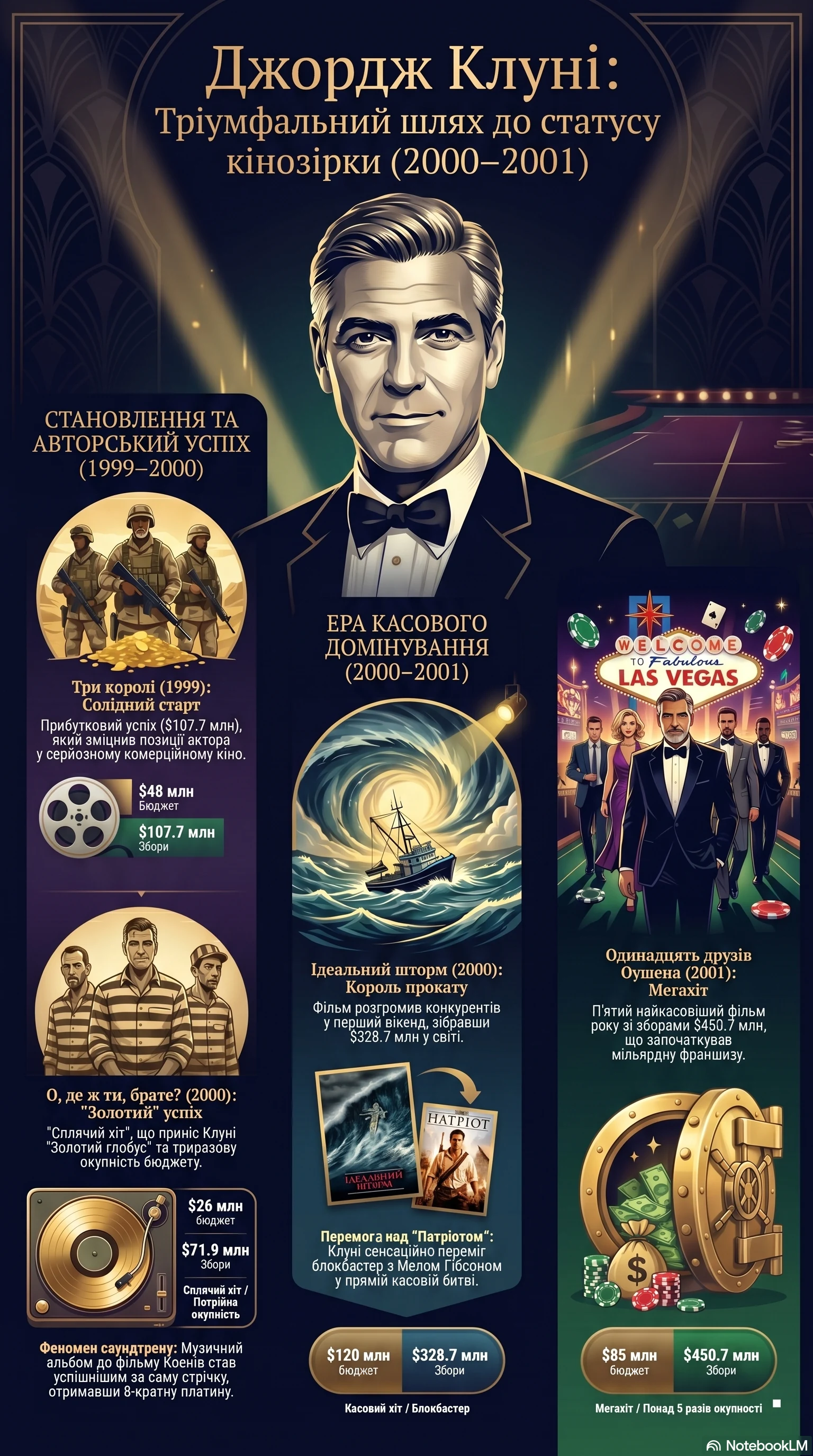 Джордж Клуні (2000) - інфографіка кар'єри