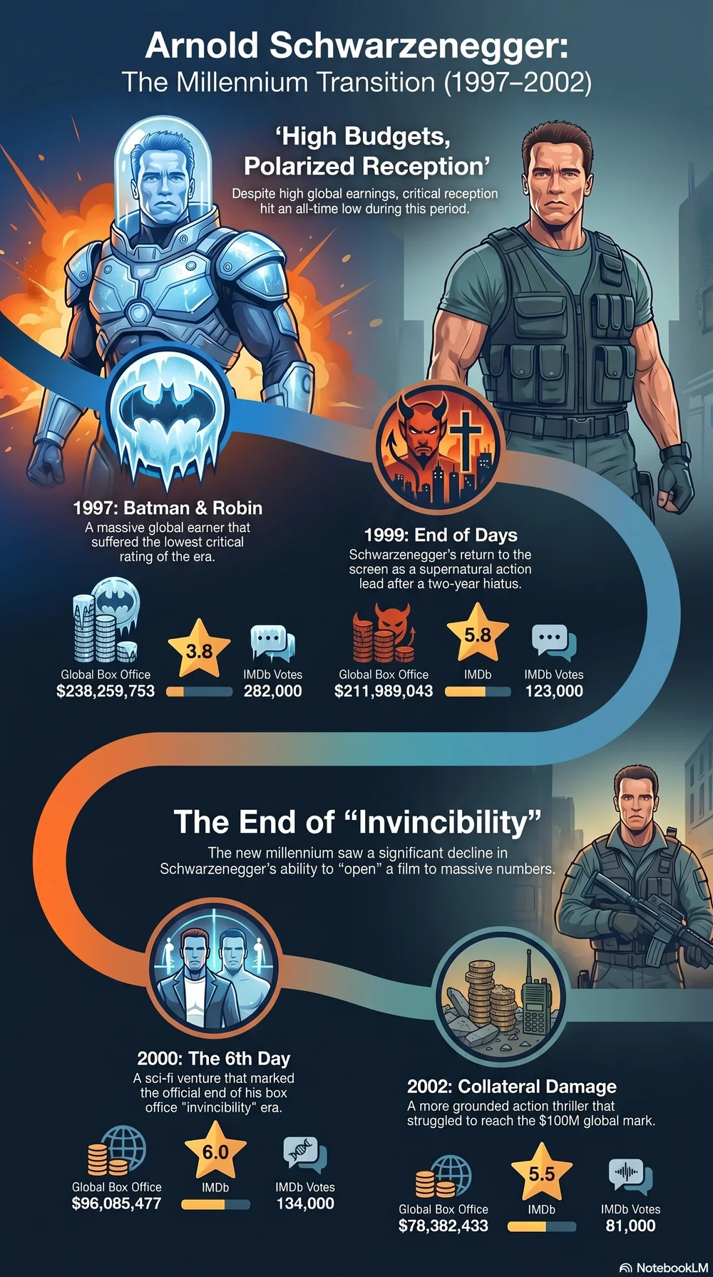 Arnold Schwarzenegger (2000) - career infographic