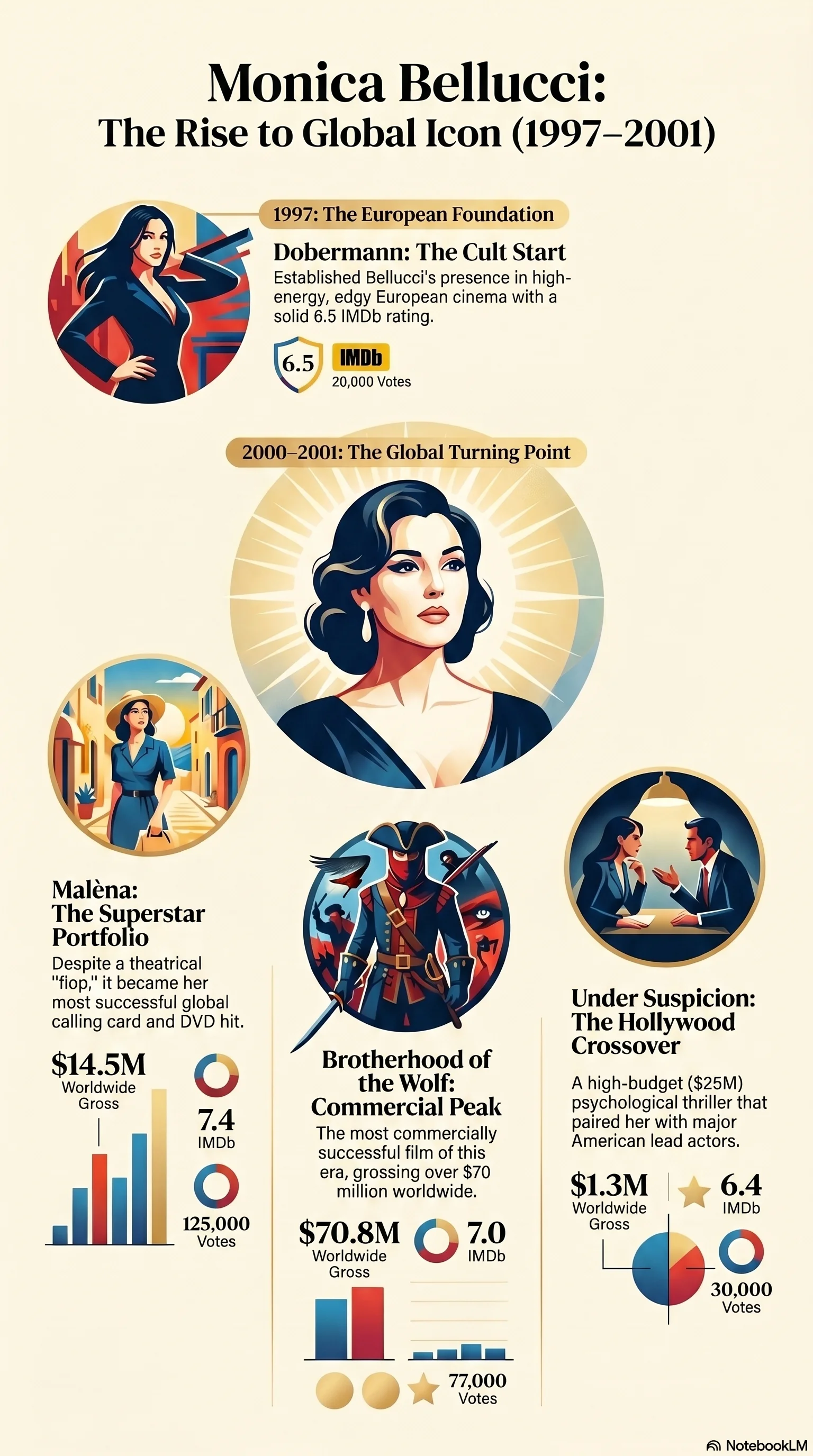 Monica Bellucci (2000) - career infographic